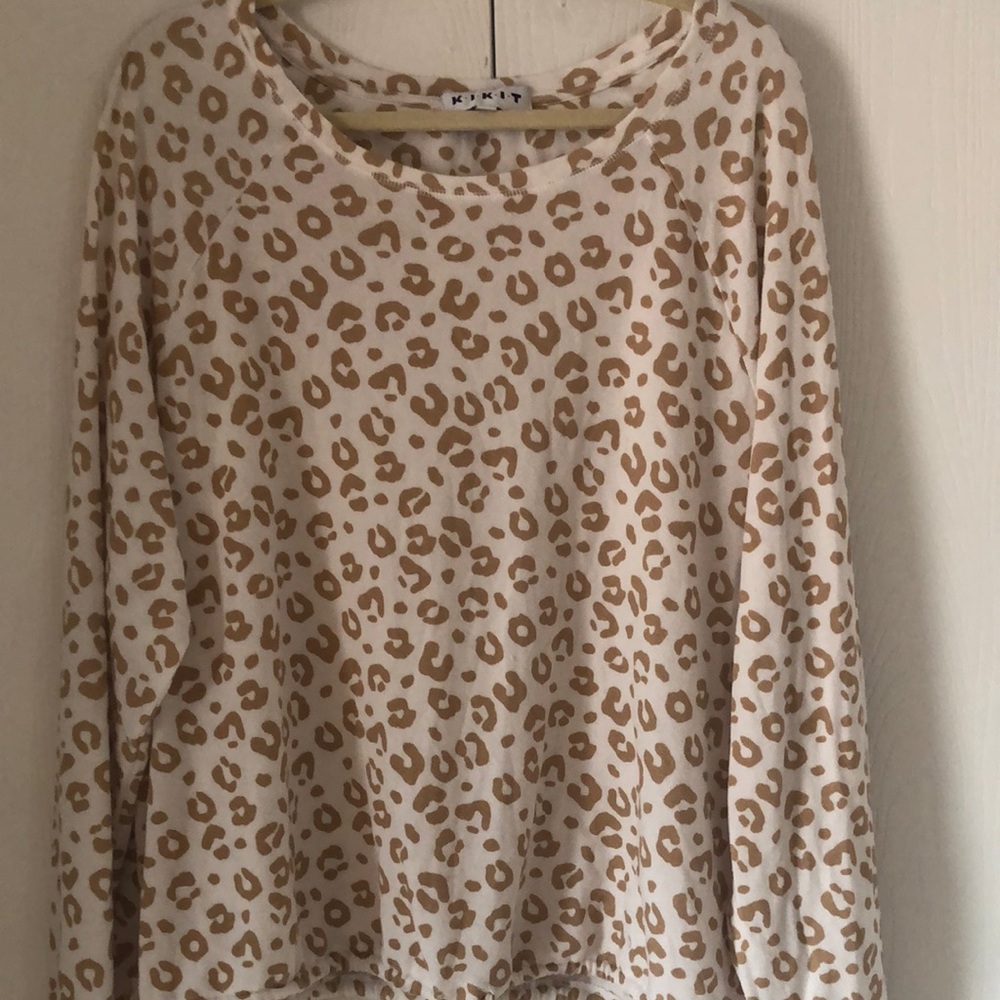 Kikkit plus size fall Women's Top - Cream and Brown